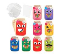 Valentine's Day Cards in Glass Containers, with Candy Bags, Funny and Party Accessories, Pack of 50 Exchange Cards for the Classroom, for Children, Girls, Friends, Travel, Classroom, School, Party