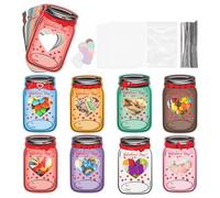 Valentines Day Cards Kids - Heart Pattern Postcards Set, Creative Jar Design Love Notes, Cute Exchange Cards For Boys Girls Classmates Friends Couples Adults | School Home Celebration