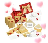Valentine's Day Cards with Envelopes - Pack of 60 Mini Romantic Hearts, Valentine's Day Cards with Envelopes - For Wife Husband Couples Him Her Dating Wedding Holiday Birthday Bag Purse
