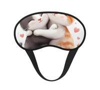 Valentines Day Cats Blackout Sleep Mask - Soft Adjustable Eye Mask for Full Light Blocking, Deep Sleep, Travel & Relaxation
