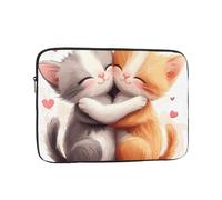 Valentines Day Cats Laptop Inner Bag, Shockproof and Portable Oxford Cloth Protective Cover Bag, Durable, Suitable for Business Office and Travel