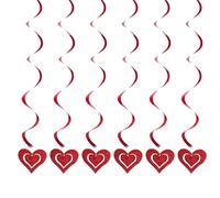 Valentine's Day Ceiling Decoration - 6 Romantic Spiral Chains Pendants | Decoration for the Wall for Valentine's Day - For Wedding Party Living Room Door Window Balcony Home