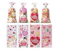 Valentine's Day Cellophane Bags, Heart Pockets for Holidays, Valentine's Day Gift Pouch, Snacks, Chocolates, Biscuits,