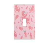 Valentine's Day Cherub Light Switch Cover Plates/Outlet Covers, Soft Peach Love god and Heart Design for Home Decor, Thermoplastic Wall Plates, Standard Size Single Toggle