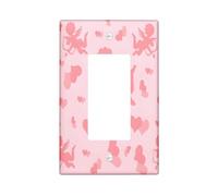 Valentine's Day Cherub Light Switch Cover Plates/Outlet Covers, Soft Peach Love god and Heart Design for Home Decor, Thermoplastic Wall Plates, Standard Size Single Rocker