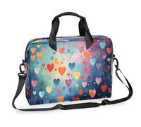 Valentine'S Day Colorful Little Hearts Laptop Briefcase for Men Women, 15.7 Inch Business Computer Bag with Detachable Shoulder Strap, Laptop Case Bag Sleeve Messenger Briefcase