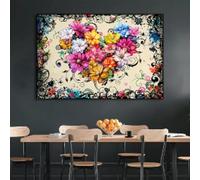 Valentine's Day Colorful Love Heart Flowers Posters Canvas Painting Modern Pictures and Prints Wall Art Home Decor 40x60cm Frameless