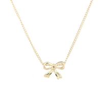 Valentine's Day Couple Gold And Silver Two Tone Bow Necklace Stainless Steel Elegant And Durable Perfect For Everyday Wear Or Gifting For Women (Rose Gold, One Size)