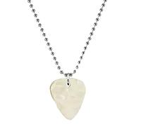 Valentine's Day Couple Guitar Padding Pendant Necklace Strange Horror Things Guitar Pick Pendant Necklace Costume Cospaly Jewelry (White, One Size)