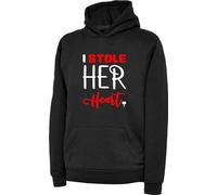 Valentines Day Couple Matching Pack Hoodie I Stole Her Heart Valentines Day Presents I'm Stealing His Last Name Valentines Day Gifts Gift For GF/BF Gift For Husband/Wife Unisex Top