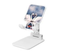 Valentine's Day Couple of Swans Heart Cell Phone Stand, Adjustable Angle Height Mobile Phone Holder for Desk,Folding Desktop Phone Stand, Portable Tablet Stand Compatible with 4.4"-6.3" Smartphone
