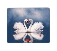Valentine'S Day Couple Of Swans Heart Mouse Pad Office Desk Mat Writing Mat With Lock Edge Gaming Mouse Pad