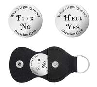 Valentine's Day Couples Gifts Decision Coin Pocket Hug Token Keychain No Yes Decision Maker Keyring Christmas Gift, Yes No, One size