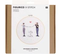 Valentines Day Cross Stitch Embroider Starter Kit Anniversary DIY Gift - Couple