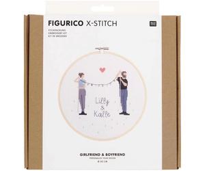 Valentines Day Cross Stitch Embroider Starter Kit Anniversary DIY Gift - Couple