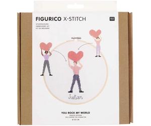 Valentines Day Cross Stitch Embroider Starter Kit DIY Gift - You Rock My World