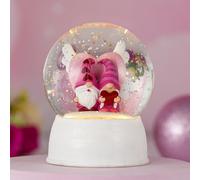 Valentines Day Decor Musical Gnomes Snow Globe, Couple Gnomes Lighted Snow Globe with 6H Timer, USB/Battery Operated, Birthday Wedding Valentine's Day Gifts for Women