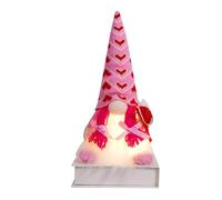 Valentines Day Decoration Romantic Couple Gnomes Dolls Decorations, 31CM Pink Gonks Ornament with LED Light, Wedding Table Decorations, Novelty Plush Figures Heart Romantic Gift for Table Decor