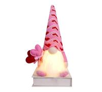 Valentines Day Decoration Romantic Couple Gnomes Dolls Decorations, 31CM Pink Gonks Ornament with LED Light, Wedding Table Decorations, Novelty Plush Figures Heart Romantic Gift for Table Decor