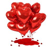 Valentine's Day Decoration Set, 1000 Dark Red Rose Petals, 18 Inch Heart Balloon, Rose Petals, Heart Balloons, Foil Balloon, Suitable Romance, Engagement, Marriage Proposal Decoration, Valentine's Day