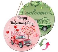 Valentines Day Decorations Gifts, St Patricks Day Decorations Reversible Hanging Romantic Double-Sided Use Valentines Day Decor Supplies, Sign Happy Valentine's Day for Indoor and Outdoor
