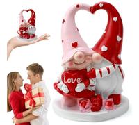 Valentines Day Decorations, Resin Valentines Day Decor Gnome Figurines, Heart-Shaped Valentine Gnomes for Home Table Ornaments Sweet Gifts for Him HerValentines Decorations