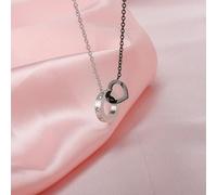 Valentine's Day diamond-studded personality niche stainless steel clavicle chain Qixi Festival gift ins simple double ring titanium steel necklace