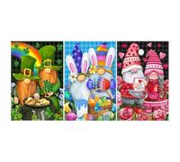 Valentine's Day - DIY 5D Craft Kit, Gnome Art Project for Adults, Creative Diamond by Number Activity | Funny DIY Accessories for Home, Gift for Women, Men, Beginners,