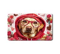 Valentine'S Day Dog Dish Drying Mats for Kitchen Counter, Cute Floral Absorbent Rubber Drainer Mat, Peach Heart Pattern Drying Pad for Coffee Bar Protector 12x20 Inch