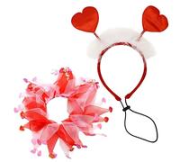 Valentine's Day Dog Heart Headband Red Love Hearts Headband Adjustable Dog Costume for Medium and Large Dogs Pets Weddings Anniversaries Holidays Dressing Props Accessories (B)