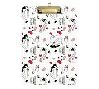 Valentine's Day Doodle Love Heart Acrylic Clipboard Writing Pad for Workspace Size 9 x 12
