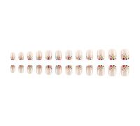 Valentine's Day Dots Print Short Square Press On Nails Set Stick On Art For Romance And Elegant Look 24Pcs Artificial Nail