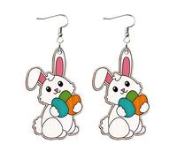 Valentine's Day Earrings Easter Bunny Carrot Earrings Acrylic Happy Spring Gnome (D, One Size)