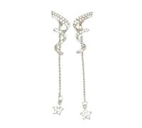 Valentine's Day Earrings Elegant Star Tassel Earrings Bohemian Style Jewelry Statement Accessories For Women's Fashion Unique Design To Enhance Any Outfit (Silver, 2 5cm)