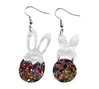 Valentine's Day Earrings In Style With Easter Glitter Bunny Earrings A Must Have Accessory For The Season (A,One Size)