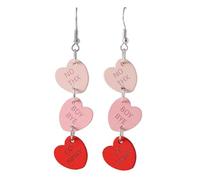 Valentine's Day Earrings Shinning Love Heart Shaped Acrylic Drop Earrings for Women Lovely Cherry Fruit Resin Dangle Earrings Cute Love Dangling Heart Wooden Earrings Holiday Jewelry Gift, 5, acrylic