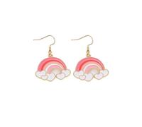 Valentine's Day Enamel Drop Earrings for Women XO Love Rainbow Heart Teardrop Dangle Lightweight Sweet Jewelry Set