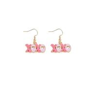 Valentine's Day Enamel Drop Earrings for Women XO Love Rainbow Heart Teardrop Dangle Lightweight Sweet Jewelry Set
