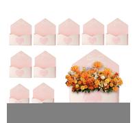 Valentine's Day Envelope Box - 10 Pieces Romantic Heart Pattern Packaging Paper Bouquet Envelope Boxes for Kids, Family, Friends, Wife, Mother, Sister, Daughter, Holiday, Engagement Ceremony