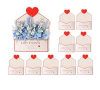 Valentine's Day Envelope Boxes, Pack of 10 Heart Pattern Romantic Decoration - Envelope Boxes for Celebrations - for Children, Family, Wife, Mother, Sister, Daughter, with Holiday Blessings for