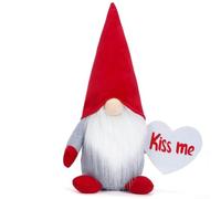 Valentines Day Faceless Doll Gnome Man Ornament with Whimsical Polyester Fibre Design for Romantic Home Decoration Weddings Anniversaries or Year Round Display in Living Room Bedroom or Office(Red)