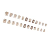 Valentines Day False Nails Simple Press On Nails White French Tip Stick On Glittering Heart Artificial Valentines Day Press Nail Lovely Heart Stick Nail French Tip False