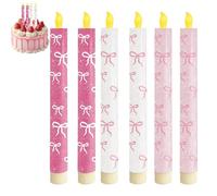 Valentine's Day Flameless Taper Candle - LED Flickering Effect Candlesticks for Home Decoration, Taper Candles with LED Lighting | For Centerpiece, Table, Fireplace, Food, Party, Outdoor,