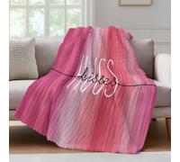 Valentine's Day Fleece Throw for Couch Red Stripes Hugs Kisses Abstract Bed Throws Soft Warm Cozy Plush s with Striped Design for Sofa Travel Camping 50x60 Inches (30x40 Inch)