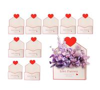 Valentine's Day Floral Envelope Box, 10 Pieces Romantic Heart Pattern Decoration, Bouquet Envelope Boxes, for Children, Friends, Wife, Mother, Sister, Daughter, Holidays, Special Occasions, Blessings