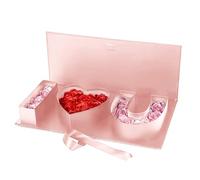 Valentines Day Flower Gift Box, I Love You Heart-Shaped Gift Box,Rose Bouquet Empty Cardboard Gift with I Love U Design, Perfect for Valentine’s Day, Anniversary, Or Romantic Occasions (pink2)
