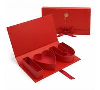 Valentine's Day flower gift box, large "I love you" letter rose bouquet cardboard gift box with ribbon, suitable for weddings, Christmas, Mother's Day, parties, and other occasions. (red)
