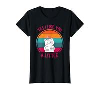 Valentines Day Funny Cat for Girls Yes I Like You A Little Value Graphic T-Shirt