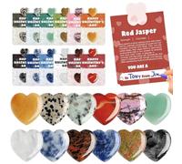 Valentines Day Gem Gifts for Kids, 24Pack Prefilled Valentine's Day Cards with Heart-shaped Gemstone for School Classroom Class Party Favors, Valentine Rock Crystal Gift Exchange for Boys Girls