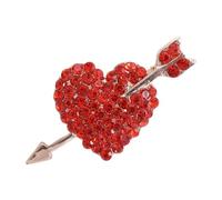 Valentine's Day Gift: Big Love Heart Shape Brooches - Cupid's Arrow Lapel Pin - Red Heart Pin for Mother's Day, Zinc, no gemstone